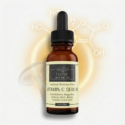 Vitamin C and Mushroom Serum — natural anti-aging skincare for women over 60